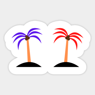 red purple palm tree texture Sticker